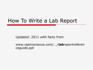 How To Write a Lab Report