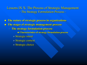 The Process of Strategic Management