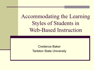 Accommodating the learning styles of students in an online learning