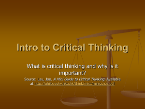 About Critical Thinking