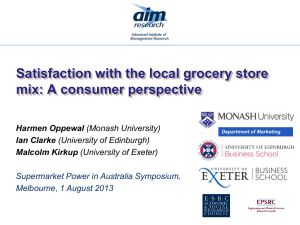 Satisfaction with the local grocery store mix