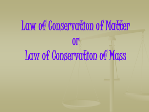 Law of Conservation of Matter