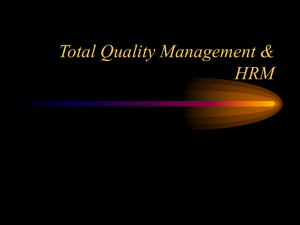 Total Quality Management & HRM TQM