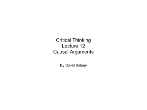 causal argument - David Kelsey`s Philosophy Home Page