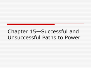 Chapter 15—Successful and Unsuccessful Paths to Power