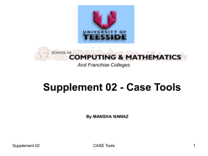 Computer Aided Software Engineering Tools and Techniques (CASE)