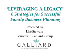 `Keeping it in the Family` 5 Strategies for Successful Family Business