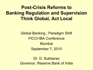 Inaugural Address by Dr. D Subbarao, Governor, Reserve Bank of