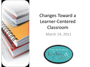 Changes Toward a Learner