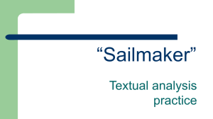Sailmaker Textual Analysis Powerpoint