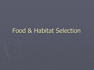 Unit 3 - Feeding and Habitat Selection
