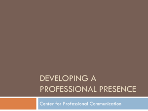 Developing A Professional Presence