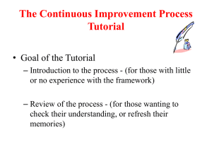 The Continuous Improvement Process Tutorial