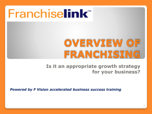 OVERVIEW OF FRANCHISING