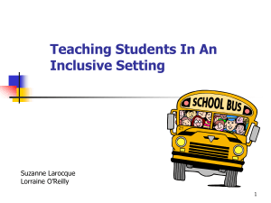 Teaching Students in an Inclusive Environment