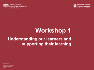 Workshop1 - PowerPoint - Department of Education