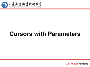 Cursors with Parameters