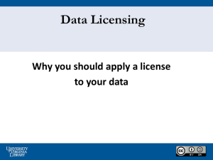 Why License Data? - University of Virginia Library Research Data