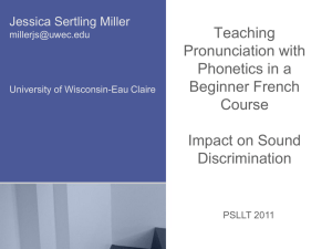 Pronunciation in a College-Level Beginner French Course Teaching