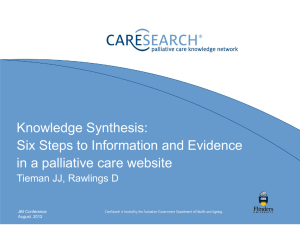 Knowledge synthesis: Six steps to information and