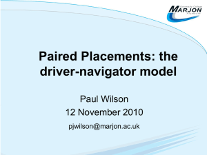 (Marjon): Paired Placements: the driver