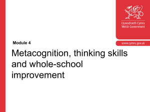 Metacognition, thinking skills and whole-school
