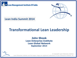 Keynote 3 by John Shook - Lean Management Institute of India