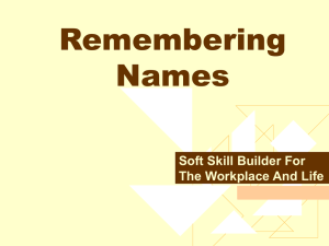 Remembering Names ppt