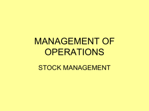 3. Stock management - Portlethen Academy