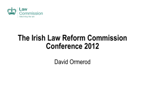 The Work of the Law Commission - the Law Reform Commission of