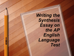 Writing a Synthesis Essay