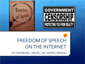 FREEDOM OF SPEECH ON THE INTERNET