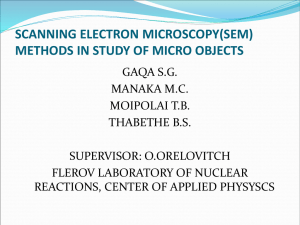 Scanning electron microscopy (SEM) methods in study of