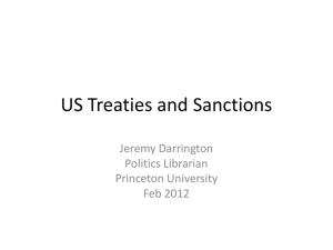 Treaties and Sanctions - Firestone Library