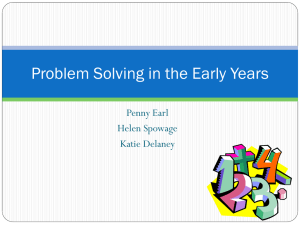 Problem Solving in the Early Years