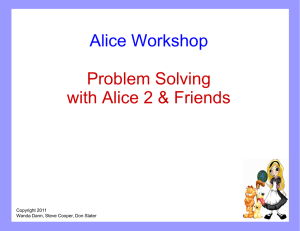Problem Solving In Alice