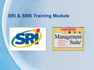 SRI & SMS Training Module