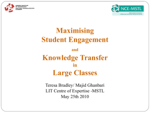 Maximising engagement and knowledge transfer in large classes