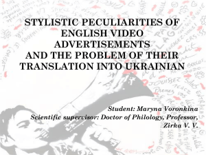 english video advertisements stylistic peculiarities and the problem