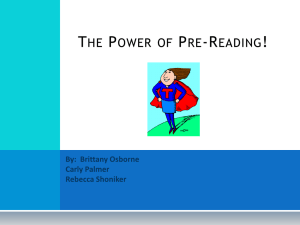 The Power of Pre-Reading! - The Center for Adolescent Literacies
