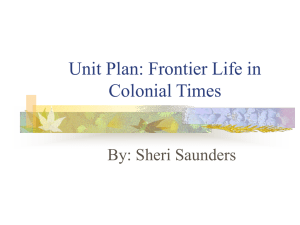 Life on the Frontier In Colonial Times