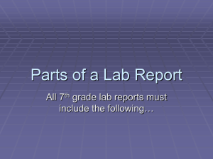 Parts of a Lab Report