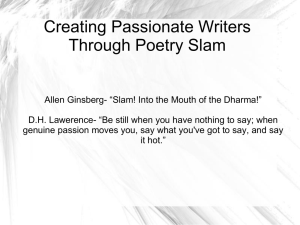 Poetry Slam Powerpoint - Morehead Writing Project