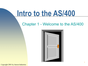 rev Chapter 1 - Welcome to the as400