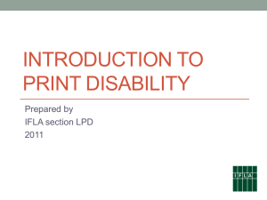 Introducing Print Disability