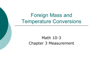 Foreign Mass and Temperature Conversions