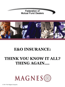 Session 3 E & O - Federation of Mutual Fund Dealers