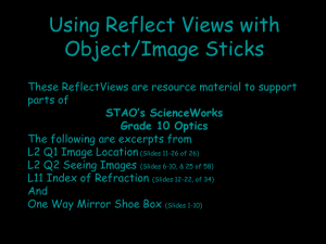 Using Reflect Views with Object/Image Sticks