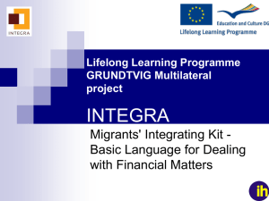 Lifelong Learning Programme GRUNDTVIG - integra