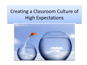 Creating a Classroom Culture of High Expectations